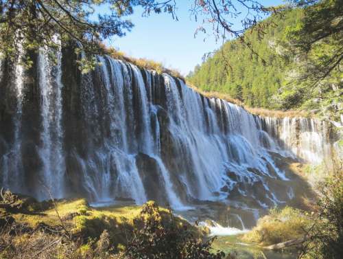 Nuoerliang Waterfall, Jiuzhaigou, China.