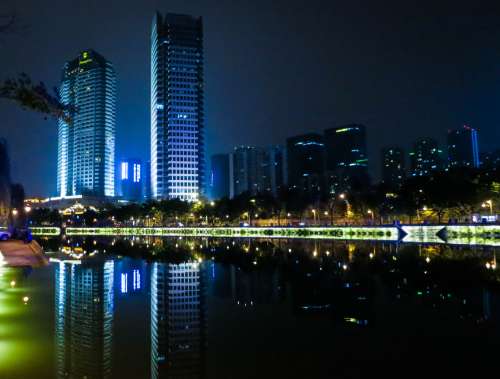 Chengdu Night Skyline, China.