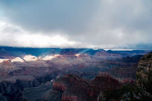 Clouds clearing over Grand Canyon, Arizona, USA
