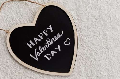 A Valentine's Day Message Written On A Blackboard Photo