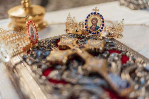 Antique Cross And Crown Photo