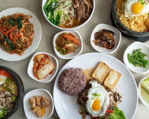 Assorted Korean Foods In Restaurant Photo