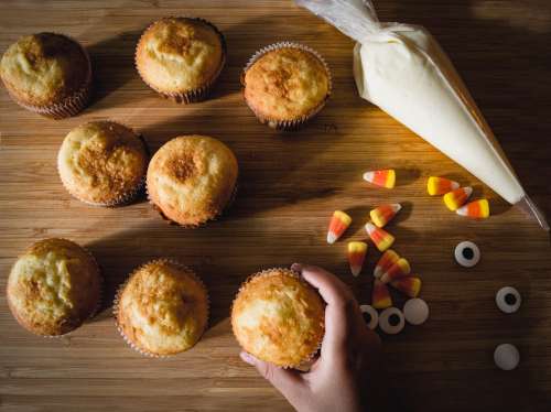 Autumn Baking For Halloween Muffins Photo