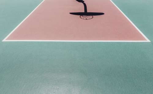 Basketball Court Hoop Shadow Photo