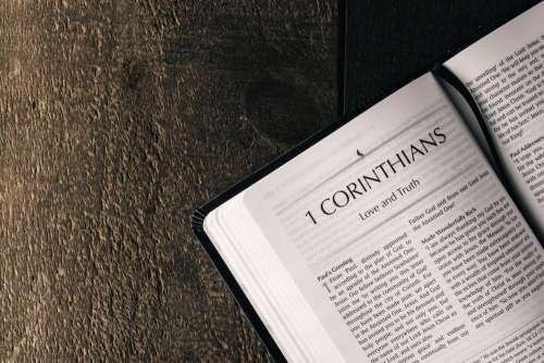 Bible Open To Corinthians Photo