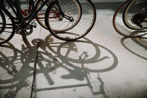 Bike Wheel With Shadow Photo