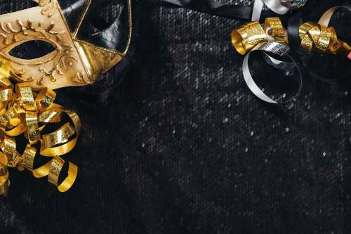 Black And Gold Carnival Mask Photo