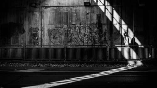 Black And White Underpass Photo