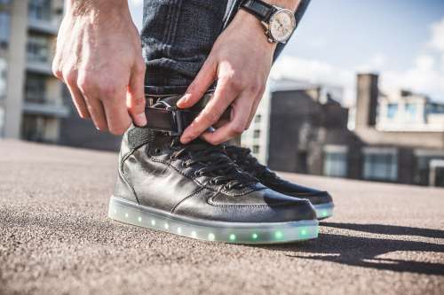 Black Hightop LED Shoes Photo