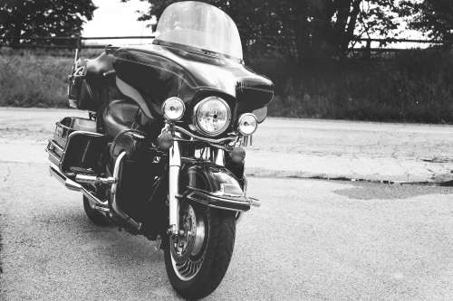 Black & White Motorcycle Photo