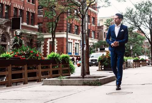 Blue Formal Suit Urban Businessman Photo