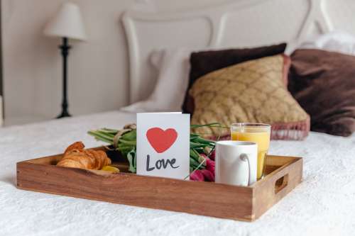 Breakfast In Bed For Loved One Photo