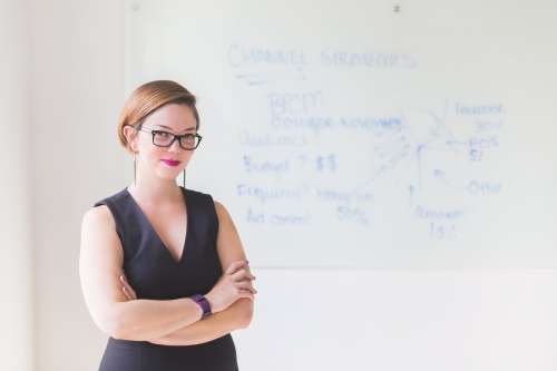 Businesswoman In Office Smiles Photo