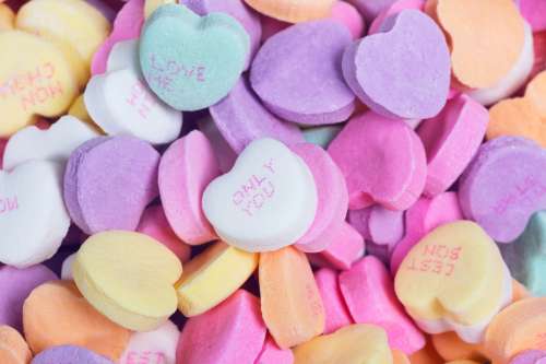 Candy Hearts Pile Photo