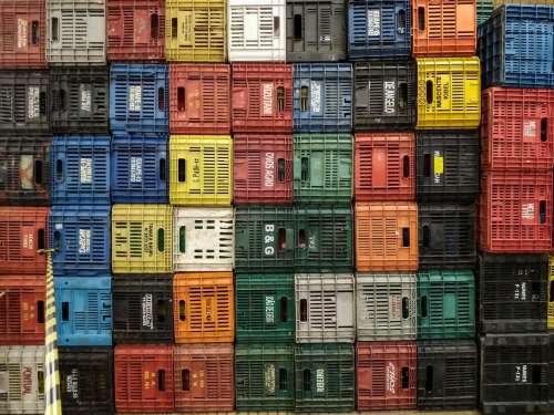 Colorful Crate Wall Photo