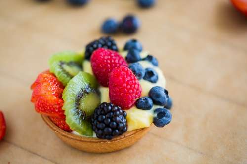 Colorful Fruit And Custard Tart Photo