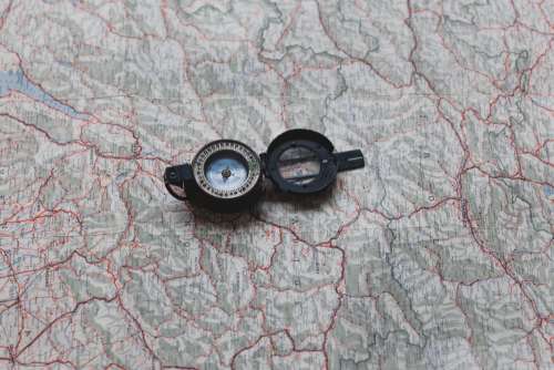 Compass On A Map of Austria Photo