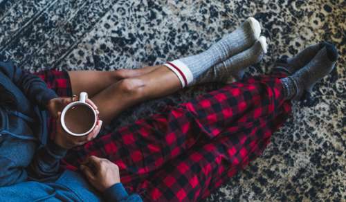 Cozy Couple With Hot Chocolate Photo