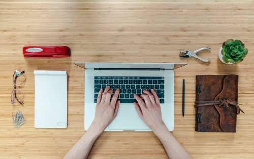 Desk Office Workspace Flatlay Photo