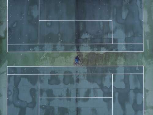 Drone Image Of Cyclist Photo
