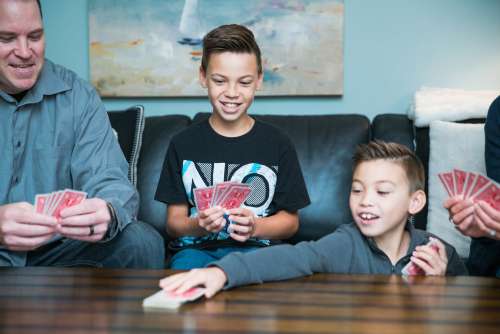 Family Playing Cards Photo