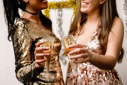Formal Dresses And Champagne Photo