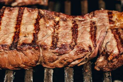 Grill Marks On A Grilled Steak Photo