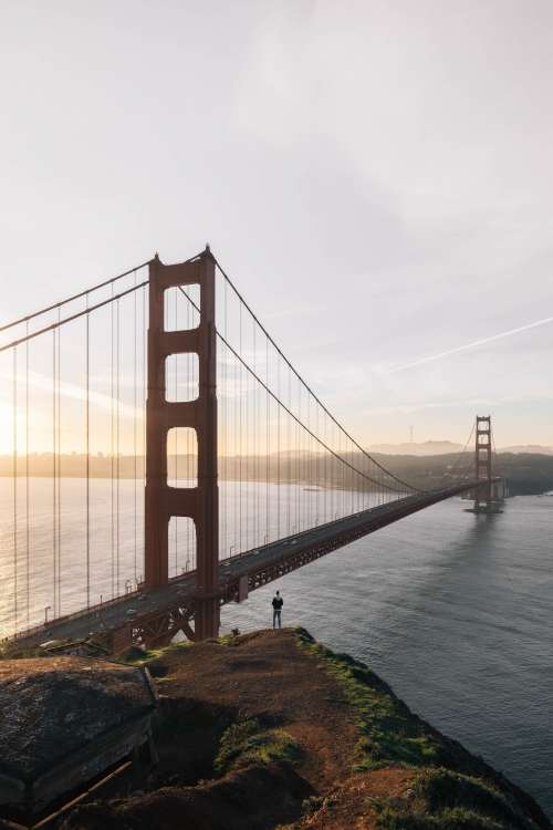 Hiking By Golden Gate Bridge Photo