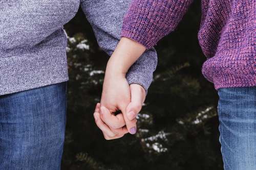 Holding Hands In The Cold Photo