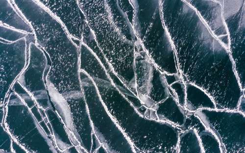 Ice Cracks On A Frozen Sea Photo
