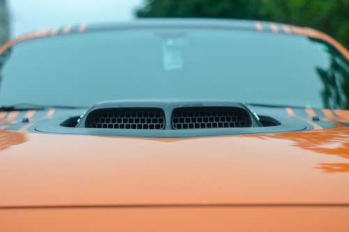 Intake On Orange Sports Car Photo