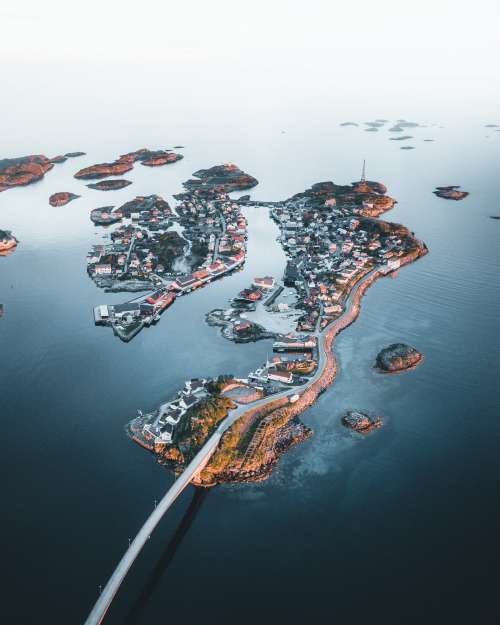 Island Fishing Villages Connected By Bridges Photo
