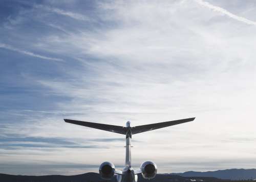 Jet Plane Tail And Sky Photo