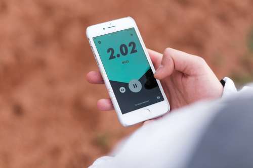 Jogging App On Phone Photo