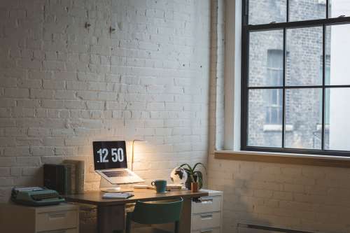 Laptop In Modern Office Photo