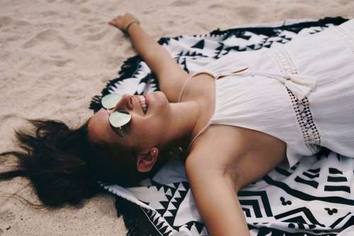 Laying On The Beach Photo