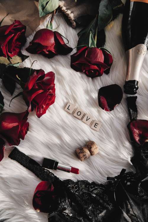 Love Letters And Roses On Fur Photo