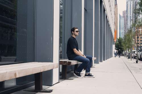 Mens Fashion Denim And Tshirt Photo