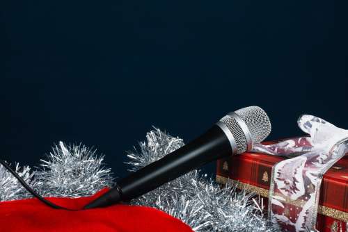 Microphone For Christmas Carols Photo