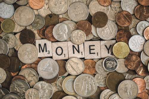 Money Lettering In Coins Photo