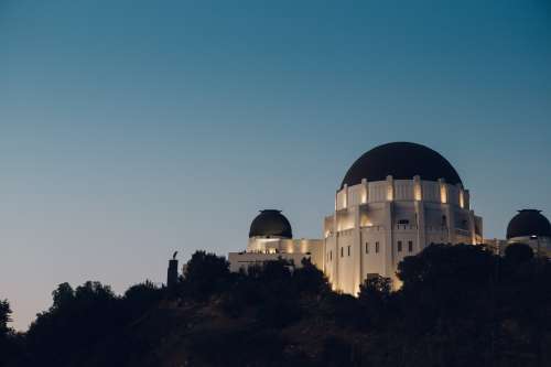 Observatory Lit Under Night Sky Photo