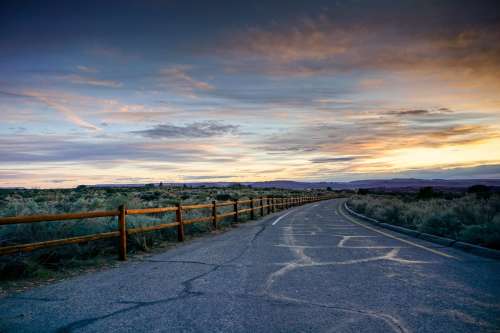 Open Road At Sunset Photo