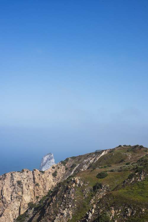 Overlooking The Sea From Atop A Mountain Photo