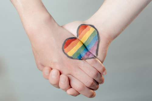 Pride Heart On Two Holding Hands Photo