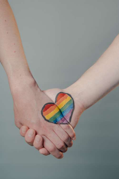 Rainbow Hands Heart Photo