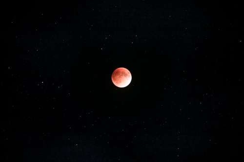 Red Moon And Stars Photo