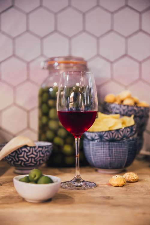 Red Wine In Kitchen Photo