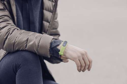 Runner Wearing Fitness Tracker Watch Photo