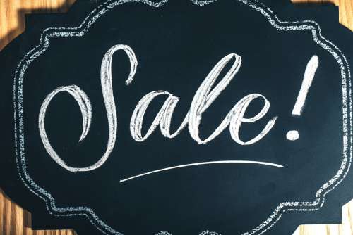 Sale Sign In Chalk Photo