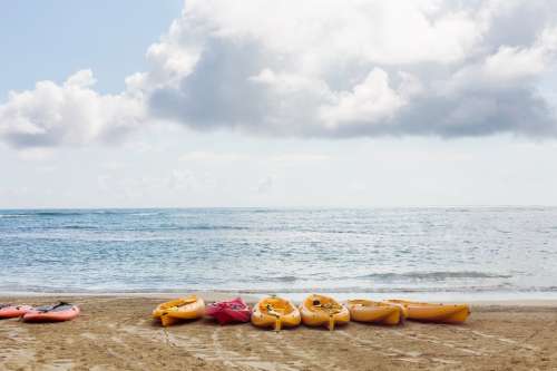 Sea Kayaks By Ocean Photo